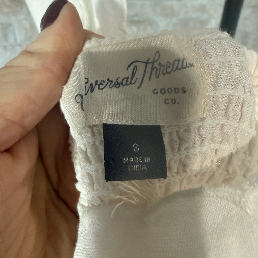 Universal Thread White Maxi Dress with Eyelet Hem - Picture 4 of 4